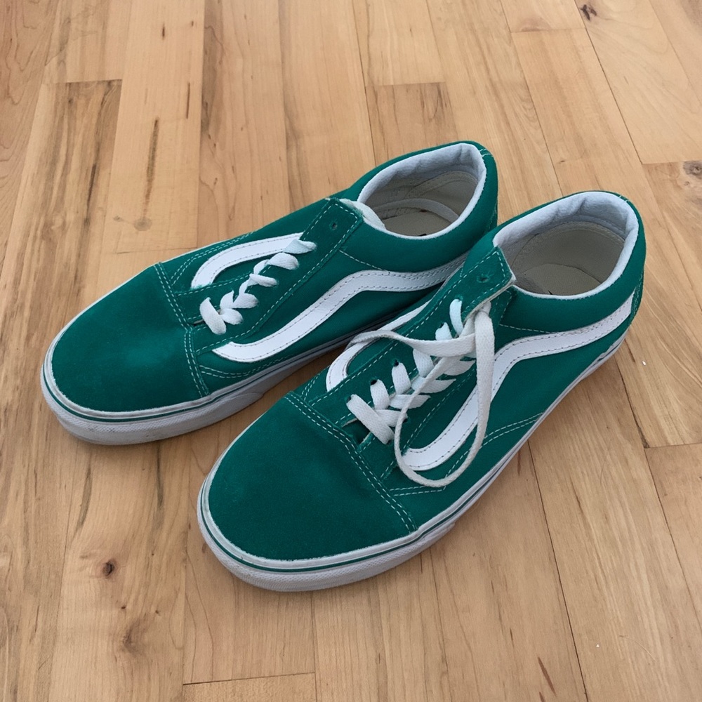 Turquoise teal Suede Vans Old Skools
